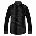 armani hommes chemise carreaux classique pas cher populaire noir yhj